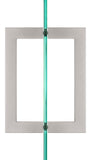 SDHQ8BSL 8" Square Back to Back Pull in Brushed Nickel Finish for Heavy Glass Frameless Shower Doors