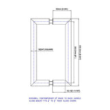 SDHQ8BSL 8&quot; Square Back to Back Pull in Brushed Nickel Finish for Heavy Glass Frameless Shower Doors