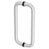 SDHW1-10-AL Rockwell 10" Inline Back to Back Tempered Glass Mount Commercial Door Pull in Aluminum