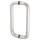 SDHW1-10-PS Rockwell 10" Inline Back to Back Tempered Glass Mount Commercial Pull in Polished Stainless Steel