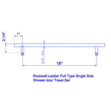 SDPLPT18BS Rockwell 18″ Ladder Type Single Side Towel Bar in Brushed Nickel finish for Glass Shower Doors with 1/2 inch hole diameter 18 inches apart