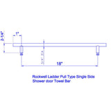 SDPLPT22PS Rockwell 22″ Ladder Type Single Side Towel Bar in Chrome finish for Glass Shower Doors
