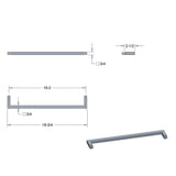SDPSQT18BS Rockwell 18″ Square Corner Single Side Towel Bar in Brushed Nickel finish for Glass Shower Doors