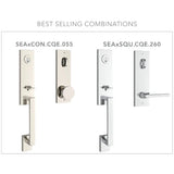 Baldwin Seattle Keyed Entry Handleset with Interior Contemporary Knob and Emergency Egress Function