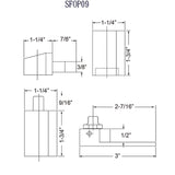 SFOP09AL OFFSET PIVOT 9 SERIES IN ALUMINUM FINISH