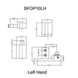 SFOP10LHAL Offset Pivot 10 series in Aluminum Finish &#8211; Left Hand