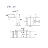 SFOP1120AL Intermediate Pivot 112 series in Aluminum finish