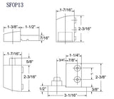 SFOP13LHAL Offset Pivot 13 series in Aluminum Finish &#8211; Left Hand