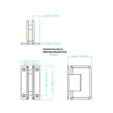 SHB037L-CP-0C Wall to Glass Bevelled Shower Hinge in Chrome Finish for Frameless Heavy Glass Shower Doors