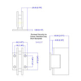 SHS037S-BSN-0C Wall to Glass Square Shower Door Hinge in Brushed Nickel finish for Heavy Frameless Shower Doors