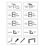 SHS037S-BSN Wall to Glass Square Shower Door Hinge in Brushed Nickel finish for Heavy Frameless Shower Doors