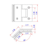 SHS135US10B0 Rockwell Classic 135 degree Glass to Glass Shower Hinge in Antique Black Finish