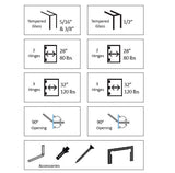 SHB135BN-0C 135 Degree Glass to Glass Bevelled Shower Hinge in Brushed Nickel Finish for Frameless Heavy Glass Shower Doors