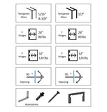 SHB180-CP-0C Mont Hard 180 degree Glass to Glass Shower Hinge in Polished Chrome Finish for Frameless Heavy Glass Shower Doors