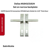 11684513 DALLAS CONTEMPORARY LEVER HANDLE, M1643/2161N -SET - Satin Nickle For 2.25” Thick Door