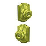 Schlage Residential F51A - Entry Lock - Georgian Knob, C Keyway with 16211 Latch and 10063 Strike - Collins Rose