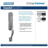 Schlage Residential FCT58 - Custom 3/4 Trim Camelot Exterior Active Handleset Only with C Keyway