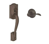 Schlage Camelot Lower Handle Set for Schlage Deadbolts with Accent Interior Lever and Decorative Camelot Rose
