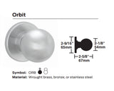 Schlage Commercial D170 ORB Single Dummy Cylindrical Lock, Orbit Knob