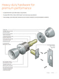 Schlage Commercial D60PD TUL Vestibule Cylindrical Lock, Tulip Knob