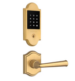 Baldwin Boulder Touchscreen Electronic Deadbolt and Federal Passage Lever Set with Arch Rose