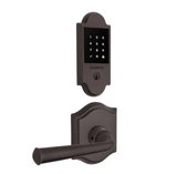 Baldwin Boulder Touchscreen Electronic Deadbolt and Federal Passage Lever Set with Arch Rose