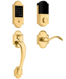 Baldwin Boulder Right Handed Sectional Electronic Keyless Entry Handleset with Beavertail Interior Lever from the Estate Collection
