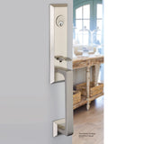 Emtek EMP4717 Transitional Heritage Monolithic Single Cylinder Entrance Handleset - Brass Tubular - EMPowered Upgrade