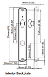 HOPPE Backplate M2167N, Active or Inactive Interior with Thumbturn -Brushed Chrome