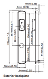 HOPPE Backplate M2167N Components, Active Exterior - with Thumbturn - Satin Nickel