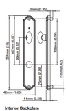 HOPPE Backplate M2172N Components, Active or Inactive Interior with Thumbturn - Polished Chrome