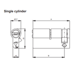 MUL-T-LOCK MTL800 Euro Profile Single Cylinder with Thumb Turn (33x43mm)
