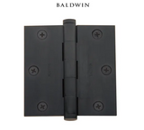 Baldwin 3-1/2" Wide Plain Bearing Square Corner Mortise Door Hinge from the Estate Collection - Single Hinge