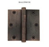 Baldwin 3-1/2" Wide Plain Bearing Square Corner Mortise Door Hinge from the Estate Collection - Single Hinge