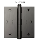 Baldwin 3-1/2" Wide Plain Bearing Square Corner Mortise Door Hinge from the Estate Collection - Single Hinge