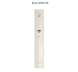 Baldwin Santa Cruz Full Plate Keyed Entry Handleset with Interior Square Lever and Emergency Egress Function