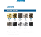 Schlage Accent Privacy Door Lever Set with Decorative Camelot Trim