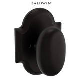 Baldwin 5024 Privacy Door Knob Set with R030 Rose from the Estate Collection