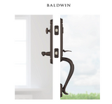 Baldwin Elizabeth One Piece Keyed Entry Handleset with Right Handed Interior Curve Lever and Emergency Egress Function