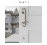 Baldwin Elizabeth One Piece Keyed Entry Handleset with Right Handed Interior Curve Lever and Emergency Egress Function