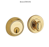 Baldwin Traditional Solid Brass Single Cylinder Keyed Entry Deadbolt from the Estate Collection