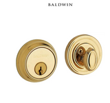 Baldwin Traditional Solid Brass Single Cylinder Keyed Entry Deadbolt from the Estate Collection