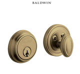 Baldwin Traditional Solid Brass Single Cylinder Keyed Entry Deadbolt from the Estate Collection