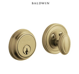 Baldwin Traditional Solid Brass Single Cylinder Keyed Entry Deadbolt from the Estate Collection