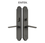 Emtek 1L1A21 Multi Point Lock Trim (Large Multi Point Entry Set) - Sandcast Bronze Plates, Arched Style (3" x 17.5"), Keyed with American Cylinder Hub ABOVE Handle
