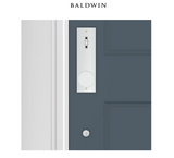 Baldwin Santa Cruz Full Plate Keyed Entry Handleset with Interior Square Lever and Emergency Egress Function