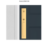 Baldwin Santa Cruz Full Plate Keyed Entry Handleset with Interior Square Lever and Emergency Egress Function