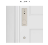 Baldwin Santa Cruz Full Plate Keyed Entry Handleset with Interior Square Lever and Emergency Egress Function