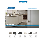 Schlage Latitude Non-Turning One-Sided Dummy Door Lever with Decorative Greyson Trim