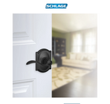 Schlage Accent Privacy Door Lever Set with Decorative Camelot Trim